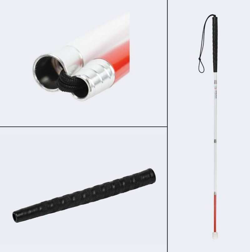 Aluminum Mobility Folding White Cane for Vision Impaired and Blind