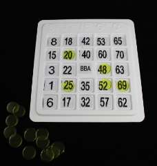 Tarjeta de bingo en braille