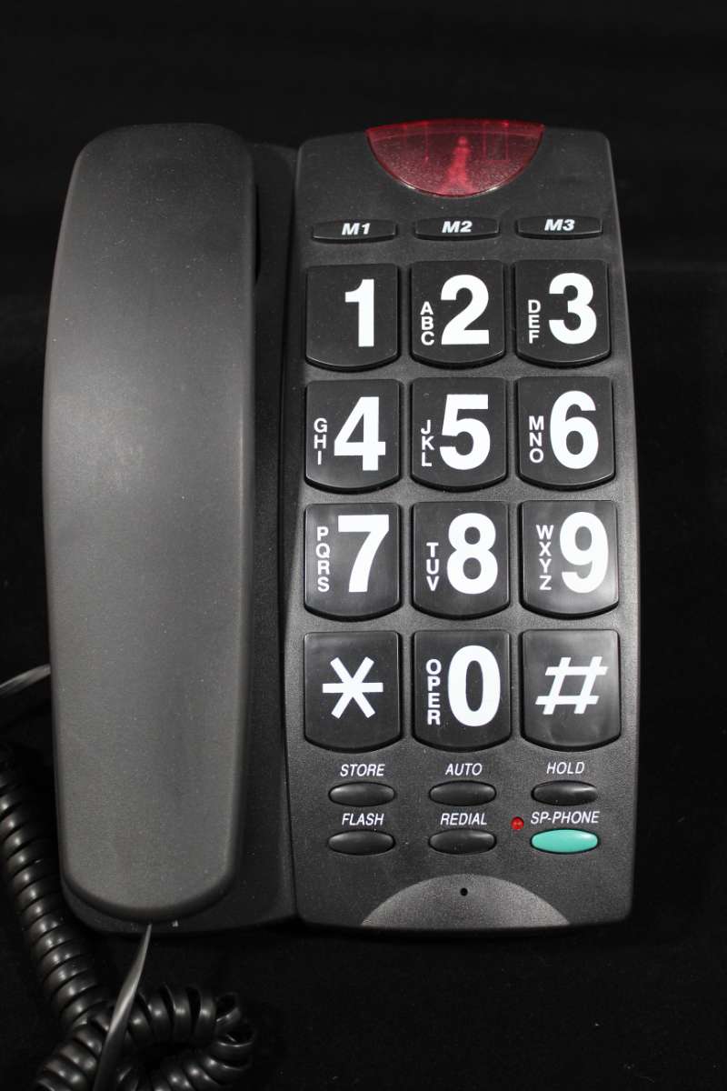 Teléfono con botones grandes de alto contraste Negro con números blancos -  la tienda de Sharper Vision