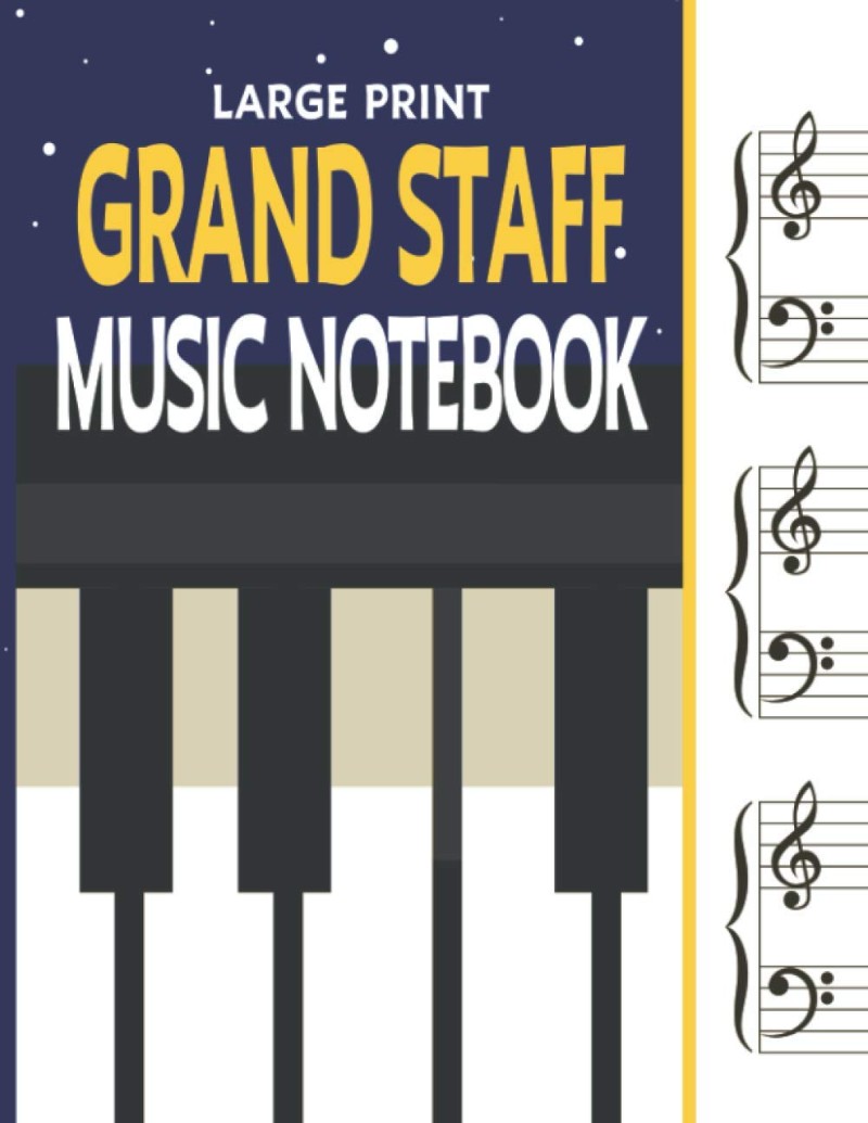 Cuaderno musical Grand Staff con letra grande