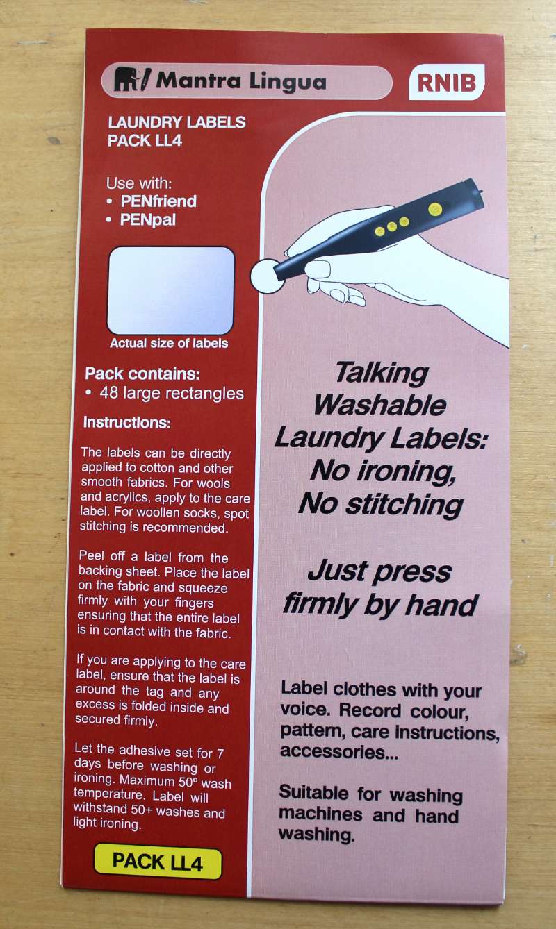 PenFriend Laundry Labels Pack A – Cleveland Sight Center