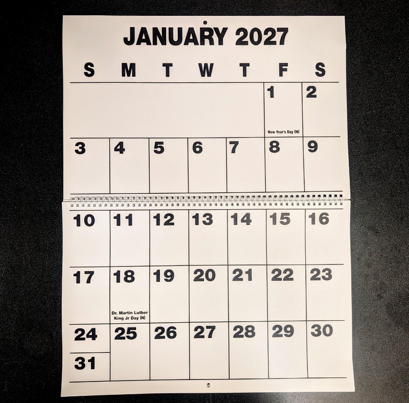 Large Folding Wall Calendar (2027)