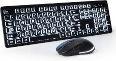 Wireless Keyboard (Black w/ White Letters)