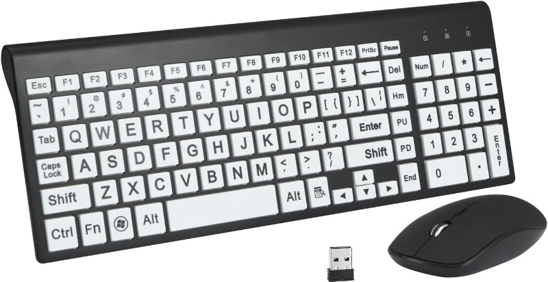 Wireless Keyboard (White w/ Black Letters)