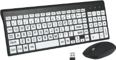 Wireless Keyboard (White w/ Black Letters)