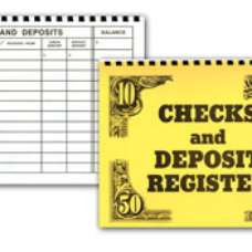 Registro de depósitos y cheques con letras grandes